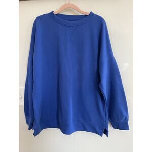 Unbranded Oversized Sweatshirt In Motion Lulu Royal Blue Size Large Cotton 26”